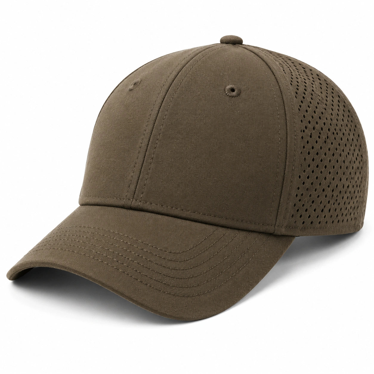 Cappellino da baseball taglia unica in tessuto kaki con pannelli traforati traspiranti