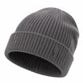 Berretto in maglia a coste grigio taglia unica - cappello con risvolto per uso quotidiano