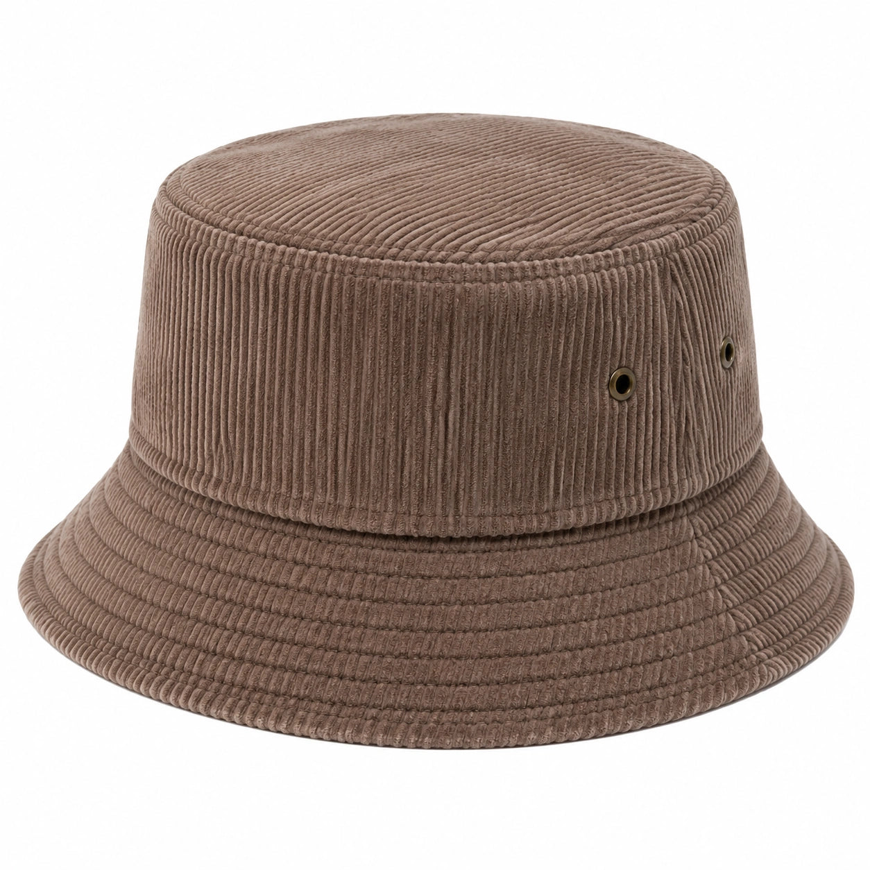 Cappello da pescatore taglia unica in tessuto a coste marrone - falda ampia per uso quotidiano